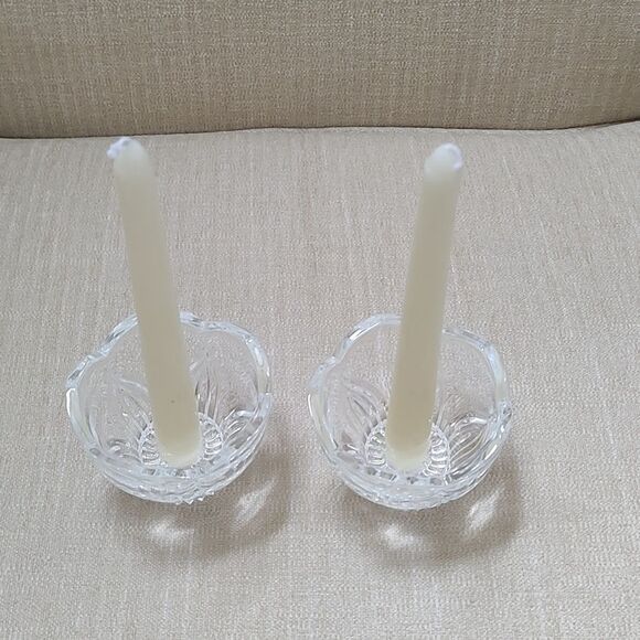 Crystal Tulip Flower Candleholders Votive holder Set of 2 - Picture 9 of 11